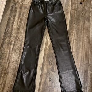 Abercrombie & Fitch Black Faux Leather Flare Jeans